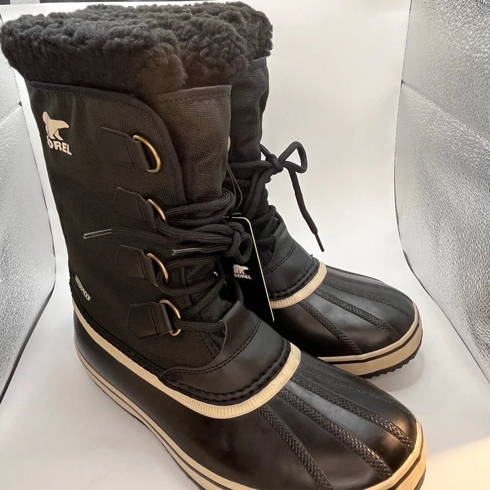 Sorel 1964 Pac Nylon WP Mens 9 Black NEW NM5189-011 Waterproof Boot